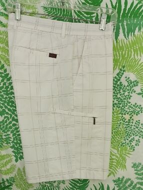 Greg Norman Collection Ivory  Plaid Cargo Pants